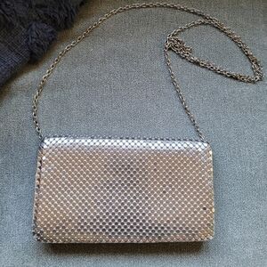 Jessica McClintock Silver Mesh Clutch